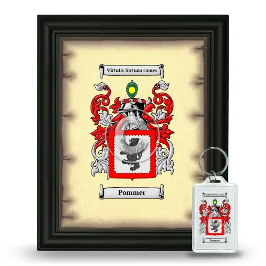 Pommer Framed Coat of Arms and Keychain - Black