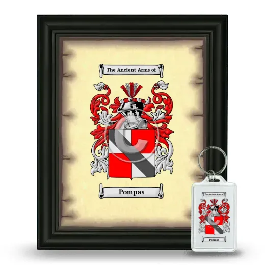Pompas Framed Coat of Arms and Keychain - Black