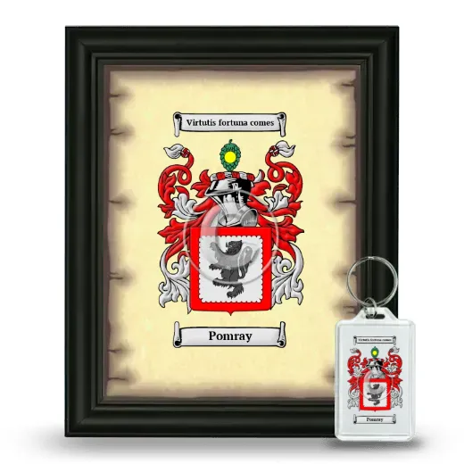Pomray Framed Coat of Arms and Keychain - Black