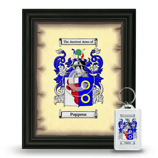 Poppens Framed Coat of Arms and Keychain - Black