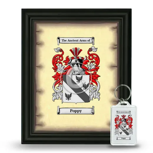 Poppy Framed Coat of Arms and Keychain - Black