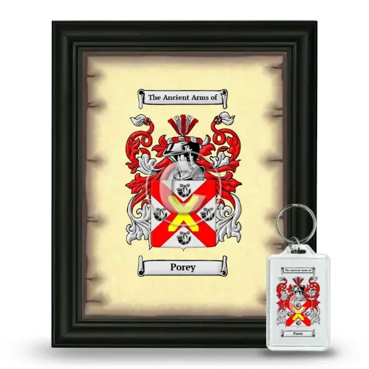 Porey Framed Coat of Arms and Keychain - Black