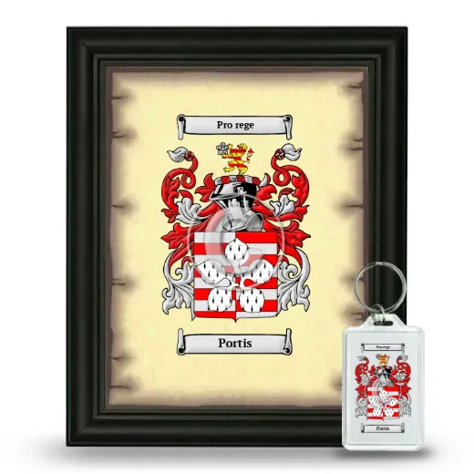 Portis Framed Coat of Arms and Keychain - Black