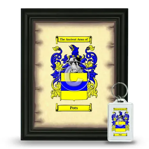 Pots Framed Coat of Arms and Keychain - Black