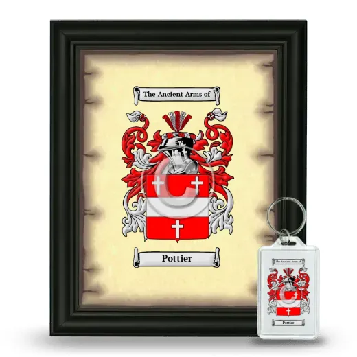 Pottier Framed Coat of Arms and Keychain - Black