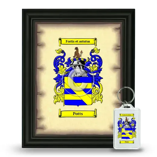 Potts Framed Coat of Arms and Keychain - Black