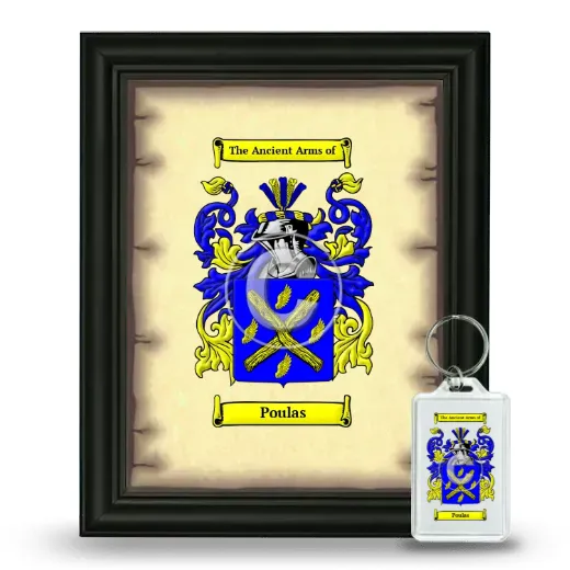 Poulas Framed Coat of Arms and Keychain - Black