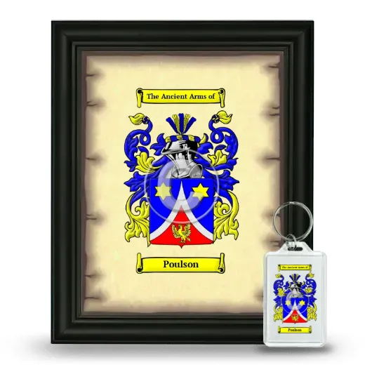 Poulson Framed Coat of Arms and Keychain - Black