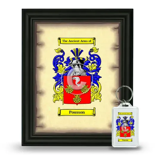 Pousson Framed Coat of Arms and Keychain - Black