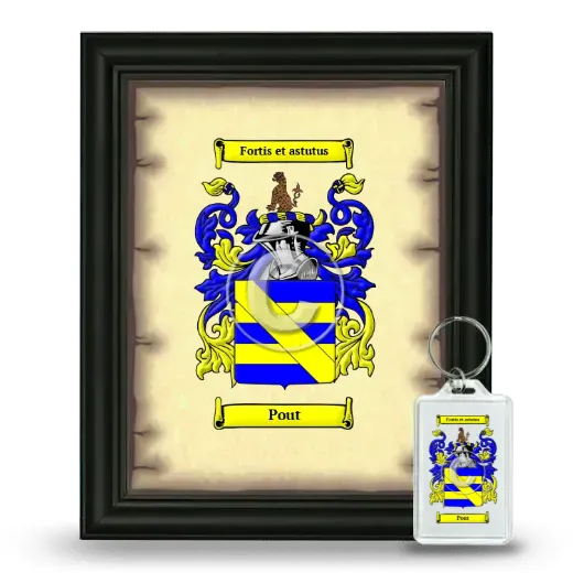 Pout Framed Coat of Arms and Keychain - Black