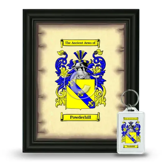 Powderhill Framed Coat of Arms and Keychain - Black
