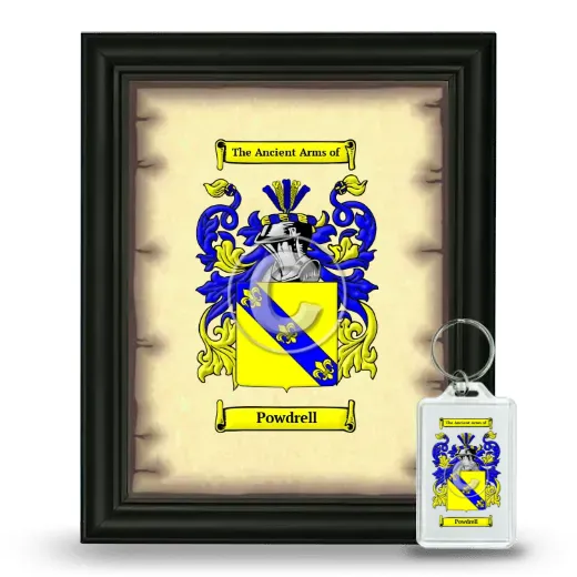 Powdrell Framed Coat of Arms and Keychain - Black