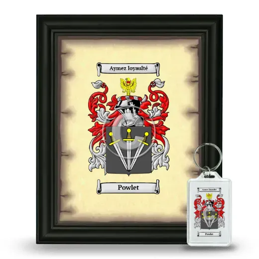 Powlet Framed Coat of Arms and Keychain - Black