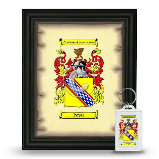 Poyer Framed Coat of Arms and Keychain - Black