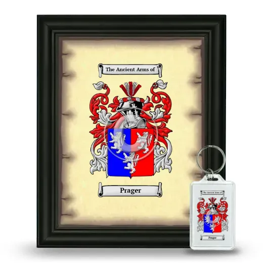 Prager Framed Coat of Arms and Keychain - Black