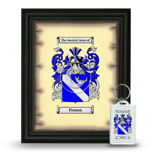 Preaux Framed Coat of Arms and Keychain - Black