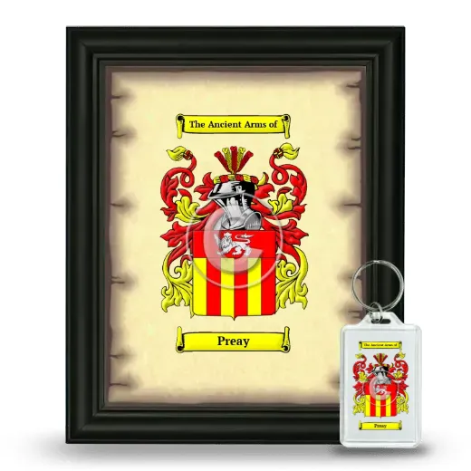 Preay Framed Coat of Arms and Keychain - Black