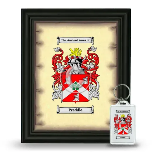 Preddle Framed Coat of Arms and Keychain - Black