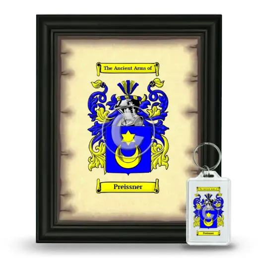 Preissner Framed Coat of Arms and Keychain - Black