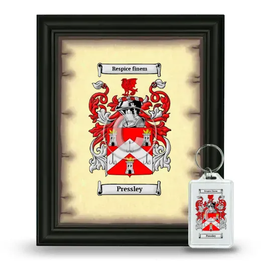Pressley Framed Coat of Arms and Keychain - Black