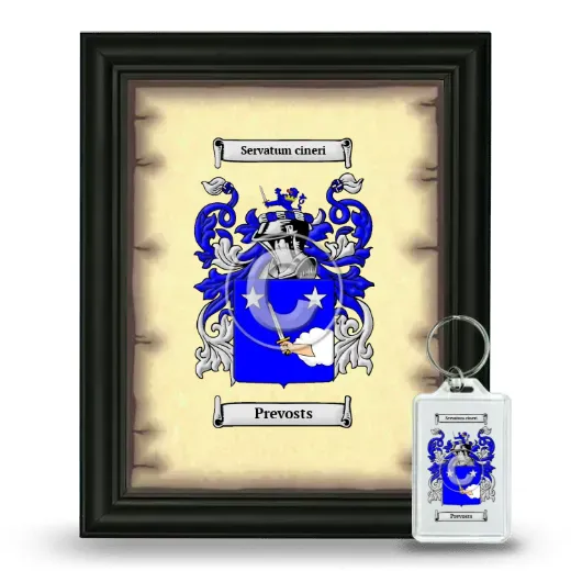 Prevosts Framed Coat of Arms and Keychain - Black