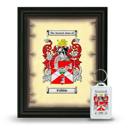 Pribble Framed Coat of Arms and Keychain - Black