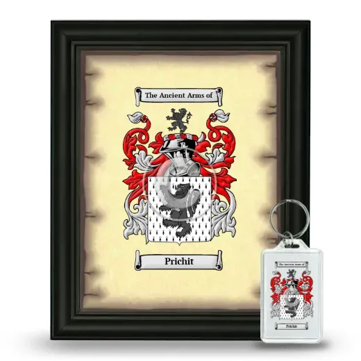 Prichit Framed Coat of Arms and Keychain - Black
