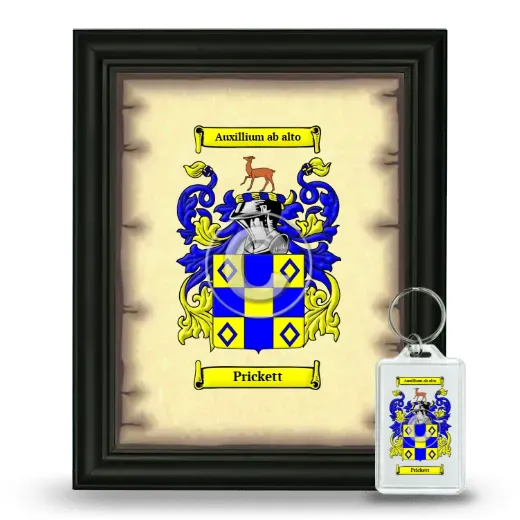 Prickett Framed Coat of Arms and Keychain - Black