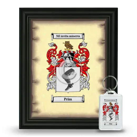 Prim Framed Coat of Arms and Keychain - Black