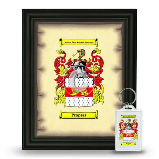Propers Framed Coat of Arms and Keychain - Black