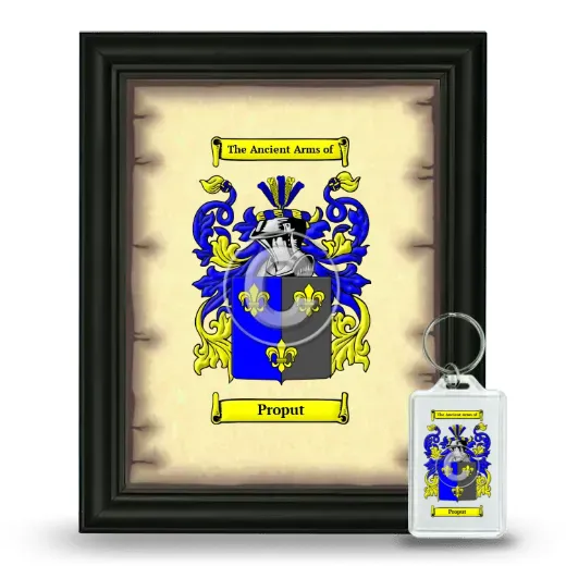 Proput Framed Coat of Arms and Keychain - Black