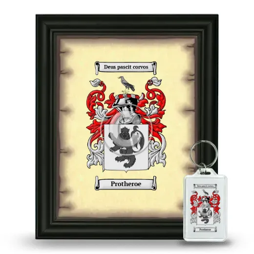 Protheroe Framed Coat of Arms and Keychain - Black