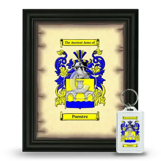 Puentez Framed Coat of Arms and Keychain - Black