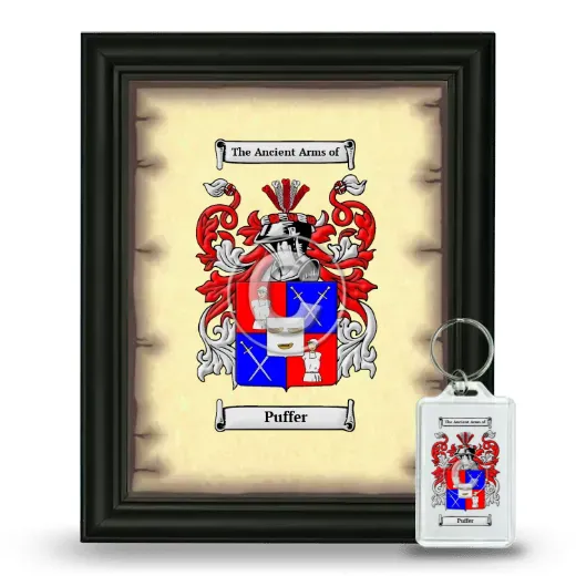 Puffer Framed Coat of Arms and Keychain - Black