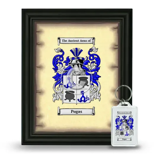 Pugas Framed Coat of Arms and Keychain - Black