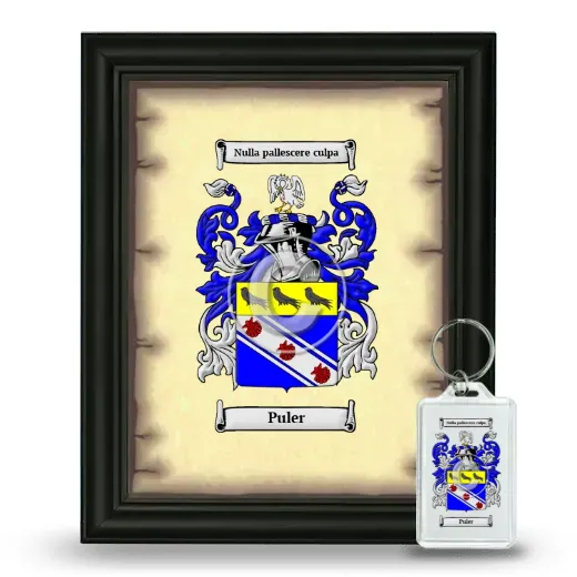 Puler Framed Coat of Arms and Keychain - Black