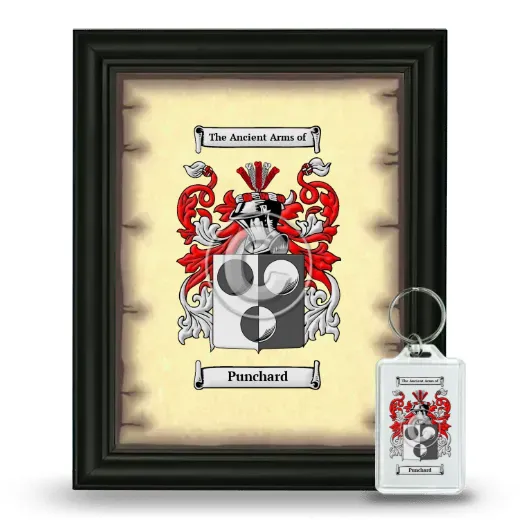 Punchard Framed Coat of Arms and Keychain - Black