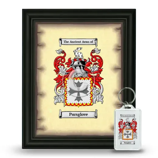 Pursglove Framed Coat of Arms and Keychain - Black