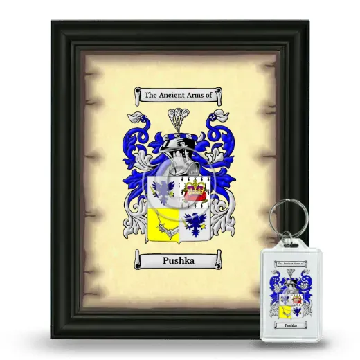 Pushka Framed Coat of Arms and Keychain - Black