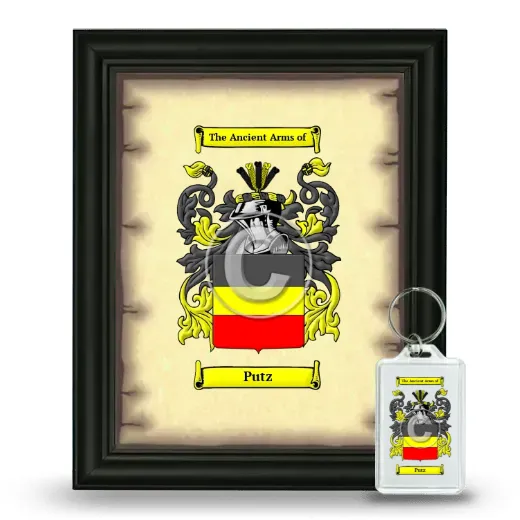 Putz Framed Coat of Arms and Keychain - Black
