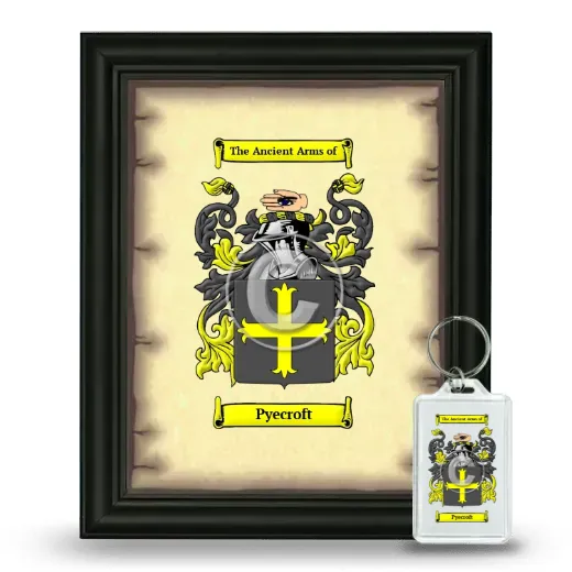 Pyecroft Framed Coat of Arms and Keychain - Black
