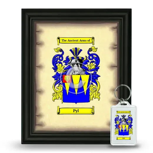Pyl Framed Coat of Arms and Keychain - Black