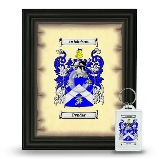 Pyndar Framed Coat of Arms and Keychain - Black