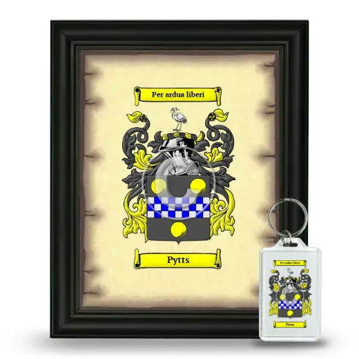 Pytts Framed Coat of Arms and Keychain - Black