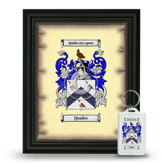 Quales Framed Coat of Arms and Keychain - Black