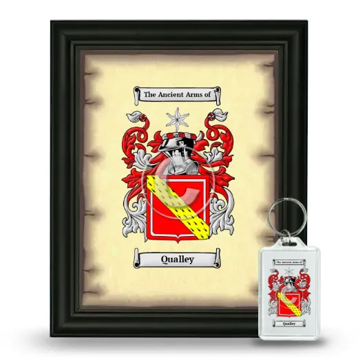 Qualley Framed Coat of Arms and Keychain - Black