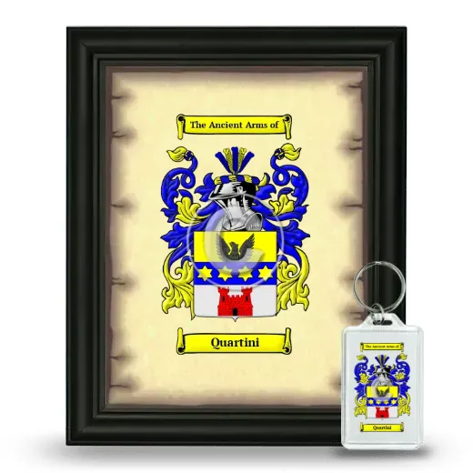 Quartini Framed Coat of Arms and Keychain - Black