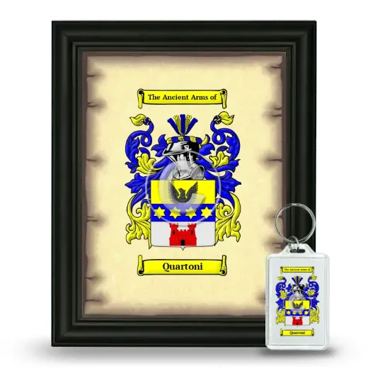 Quartoni Framed Coat of Arms and Keychain - Black