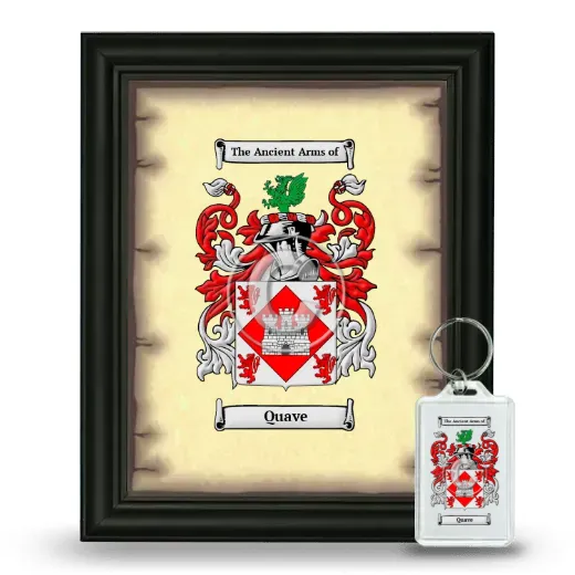 Quave Framed Coat of Arms and Keychain - Black