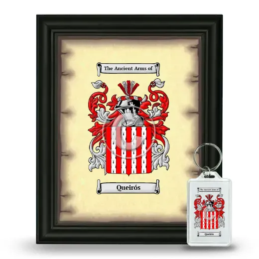 Queirós Framed Coat of Arms and Keychain - Black